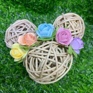 Branch Ball Mouse Head Magnet with Flower Crown